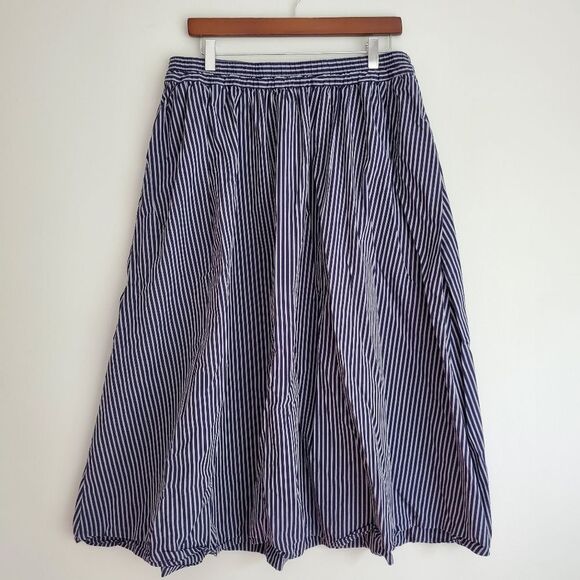 A New Day blue and gray stripe elastic band skirt women's size large - Picture 2 of 5
